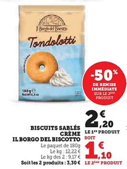 Biscuits sablés crème IL BORGO DEL BISCOTTO