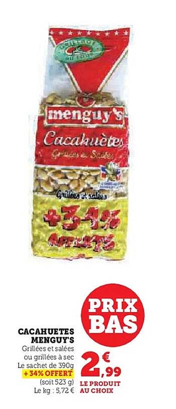 Cacahuètes Menguy's Grillées et Salées