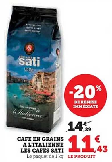 CAFE EN GRAINS A L'ITALIENNE LES CAFES SATI