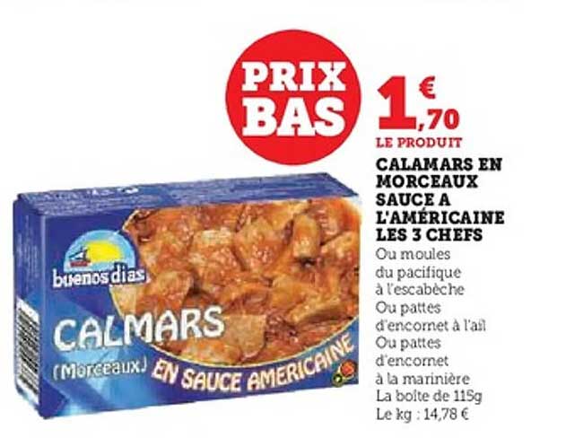 CALAMARS EN MORCEAUX SAUCE A L’AMÉRICAINE