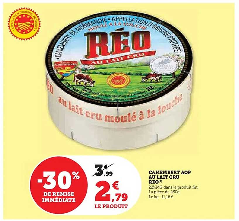 CAMEMBERT AOP AU LAIT CRU REO
