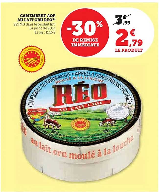 CAMEMBERT AOP AU LAIT CRU REO