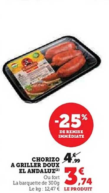 CHORIZO A GRILLER DOUX EL ANDALUZ