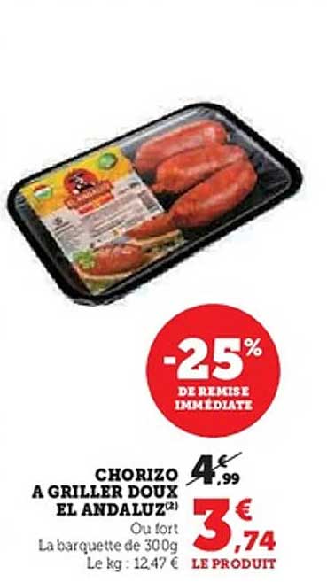 CHORIZO A GRILLER DOUX EL ANDALUZ