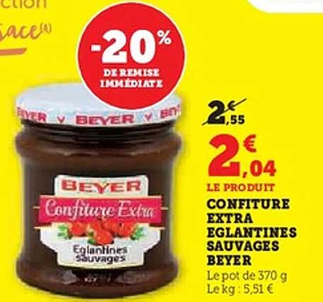 CONFITURE EXTRA EGLANTINES SAUVAGES BEYER
