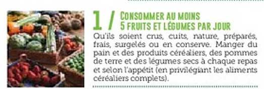 CONSUMER AU MOINS 5 FRUITS ET LÉGUMES PAR JOUR
