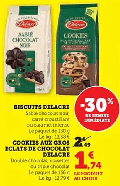 Cookies aux gros éclats de chocolat Delacre