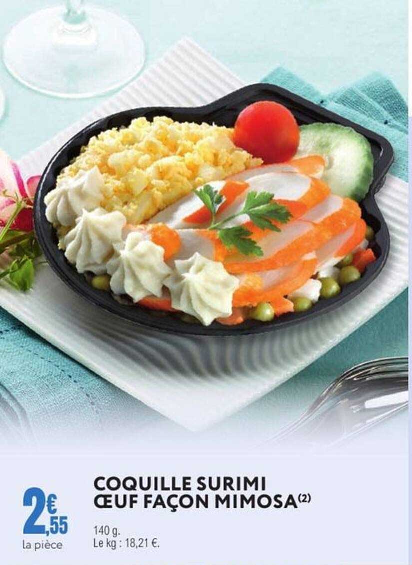 COQUILLE SURIMI ŒUF FAÇON MIMOSA