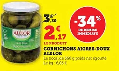 CORNICHONS AIGRES-DOUX ALELOR