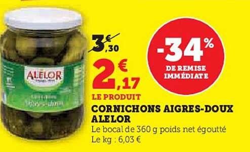 CORNICHONS AIGRES-DOUX ALELOR
