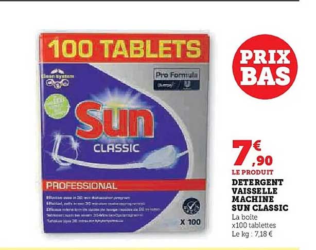 DETERGENT VAISSELLE MACHINE SUN CLASSIC