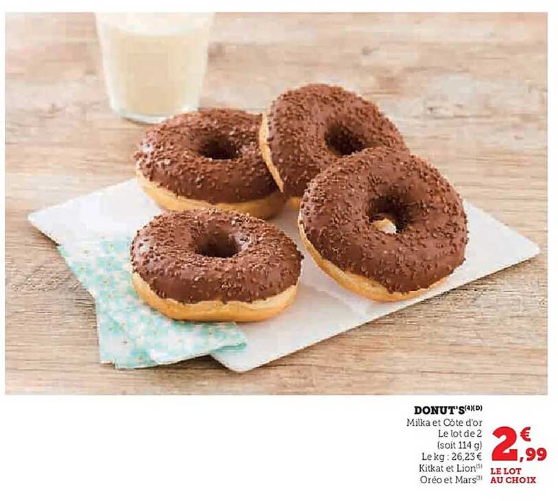 DONUT'S Milka et Côte d'or Le lot de 2 (soit 114 g)