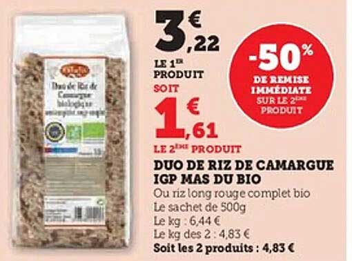 DUO DE RIZ DE CAMARGUE IGP MAS DU BIO