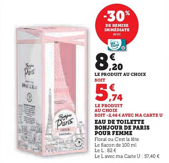 EAU DE TOILETTE BONJOUR DE PARIS POUR FEMME