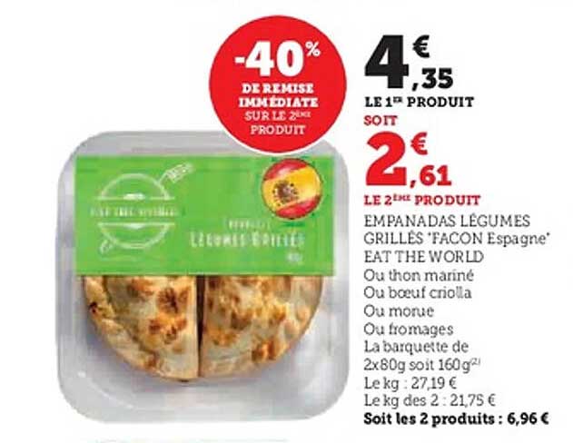 EMPANADAS LÉGUMES GRILLÉS "FAÇON Espagne" EAT THE WORLD
