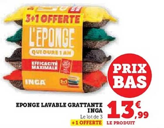ÉPONGE LAVABLE GRATTANTE INGA