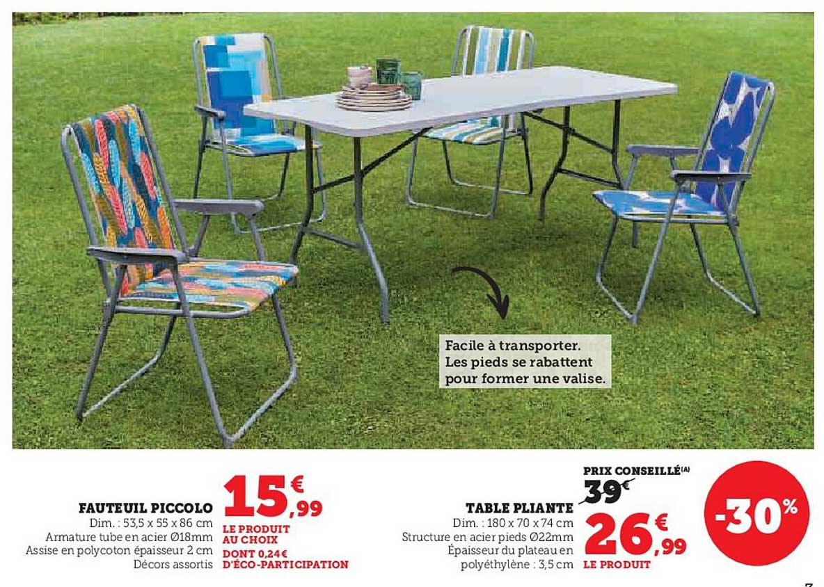 FAUTEUIL PICCOLO et TABLE PLiante