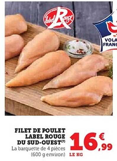 FILET DE POULET LABEL ROUGE DU SUD-OUEST