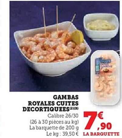 GAMBAS ROYALES CUITES DECORTIQUEES (12/20)