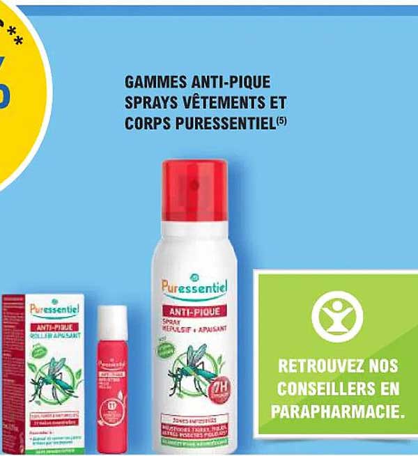 GAMMES ANTI-PIQUE SPRAYS VÊTEMENTS ET CORPS PURESSENTIEL