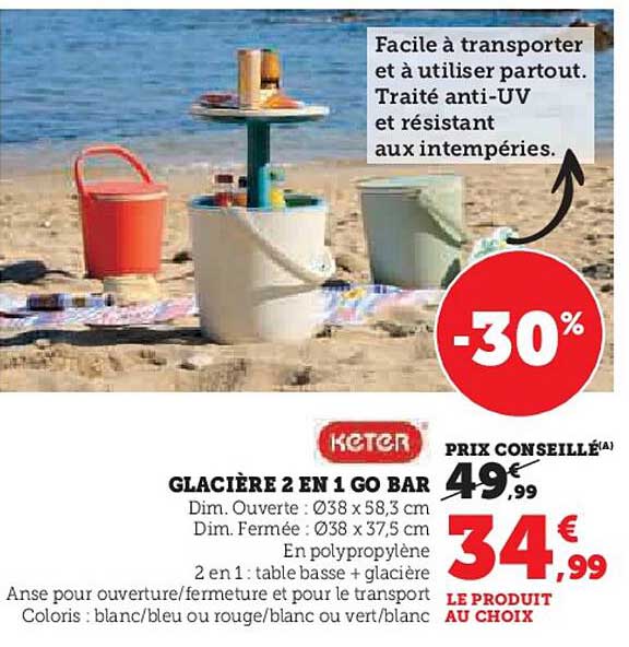 GLACIÈRE 2 EN 1 GO BAR