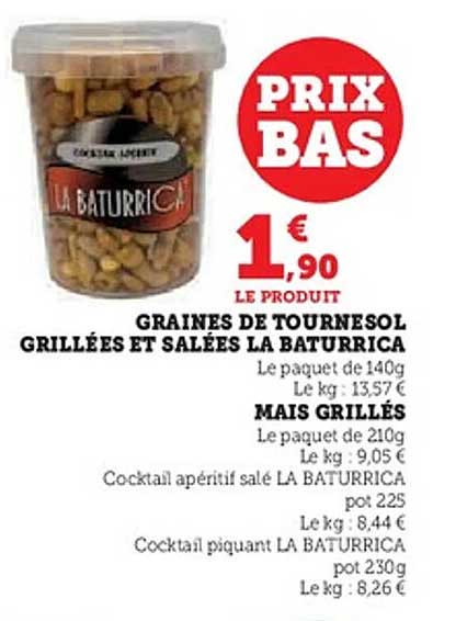 GRAINES DE TOURNESOL GRILLÉES ET SALÉES LA BATURRICA