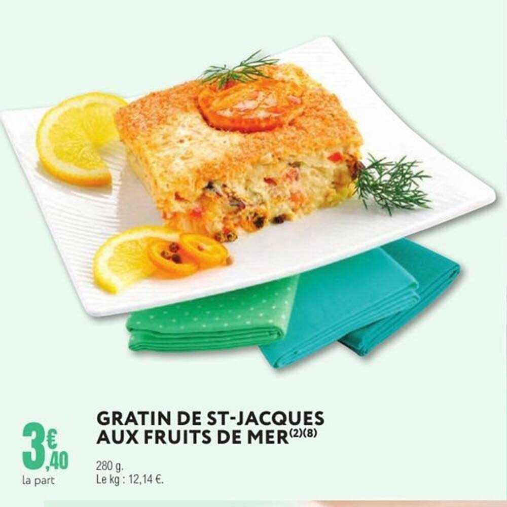 GRATIN DE ST-JACQUES AUX FRUITS DE MER