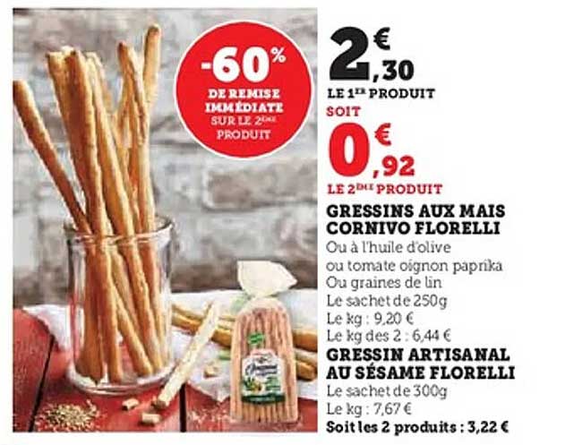 GRESSELS AUX MAÏS CORNIVO FLORELLI