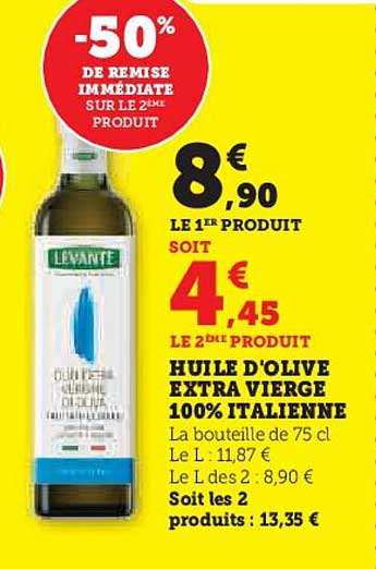 HUILE D'OLIVE EXTRA VIERGE 100% ITALIENNE