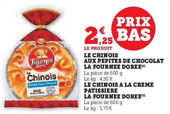 LE CHINOIS AUX PEPITES DE CHOCOLAT LA FOURNÉE DORÉE