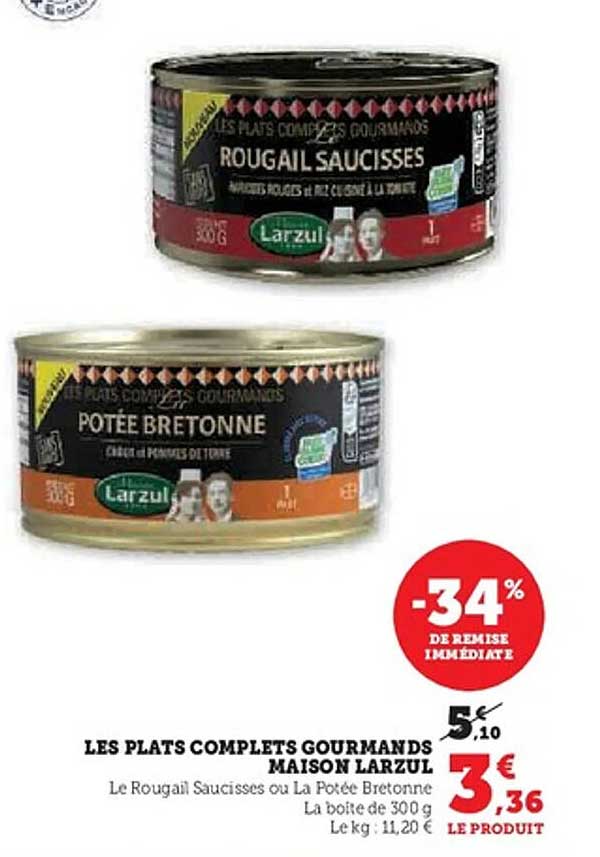 LES PLATS COMPLETS GOURMANDS MAISON LARZUL