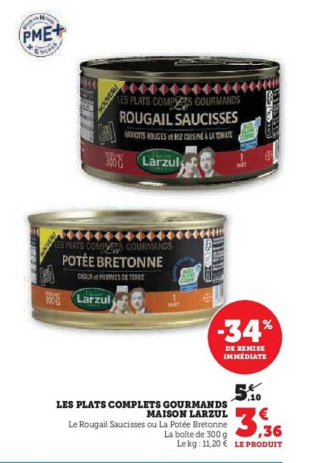 LES PLATS COMPLETS GOURMANDS MAISON LARZUL