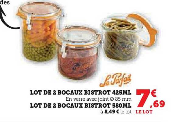 LOT DE 2 BOCAUX BISTROT 425ML