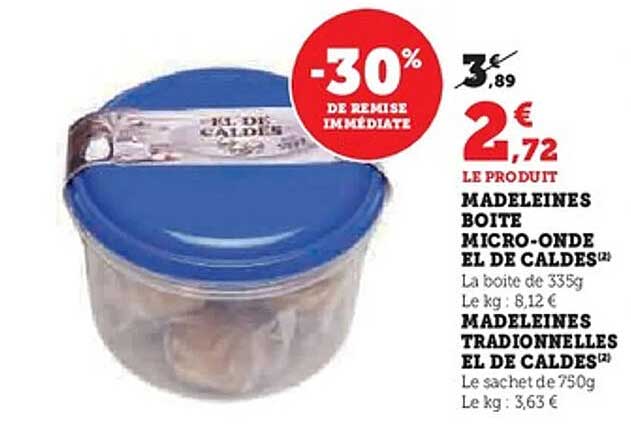 MADELEINES BOITE MICRO-ONDE EL DE CALDES