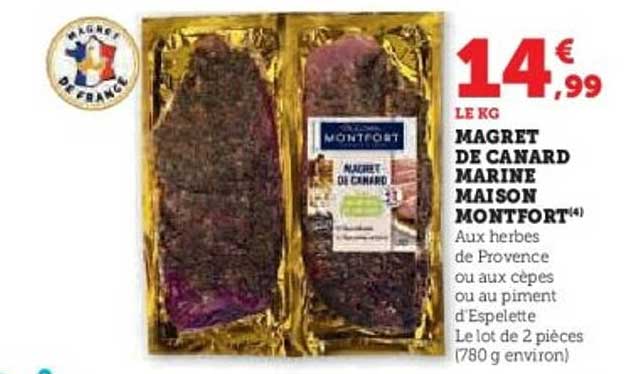 MAGRET DE CANARD MARINE MAISON MONTFORT