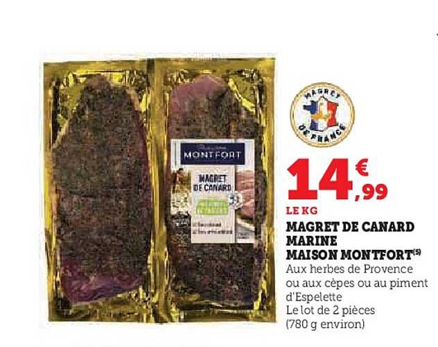 MAGRET DE CANARD MARINE MAISON MONTFORT