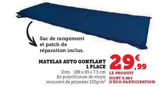 MATELAS AUTO GONFLANT 1 PLACE