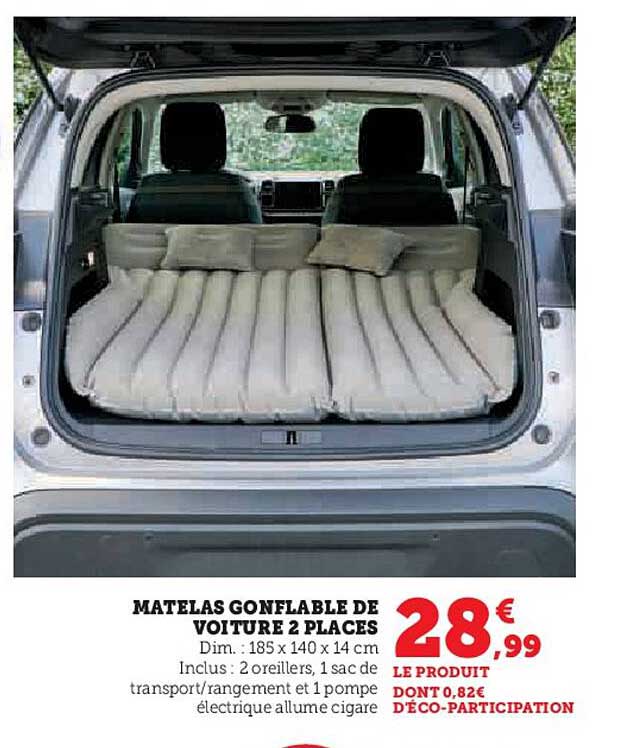 MATELAS GONFLABLE DE VOITURE 2 PLACES