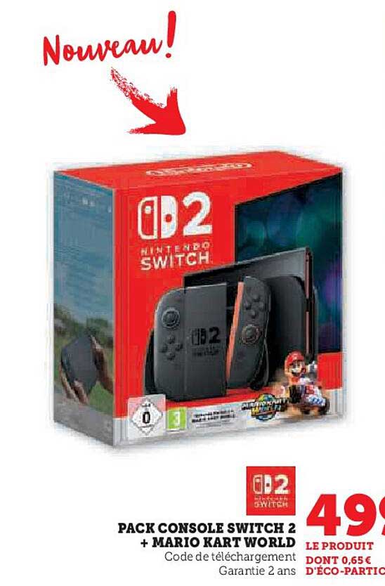 PACK CONSOLE SWITCH 2 + MARIO KART WORLD