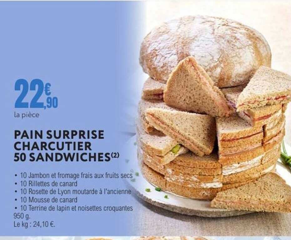 PAIN SURPRISE CHARCUTIER 50 SANDWICHES
