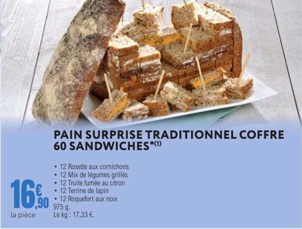 PAIN SURPRISE TRADITIONNEL COFFRE 60 SANDWICHES