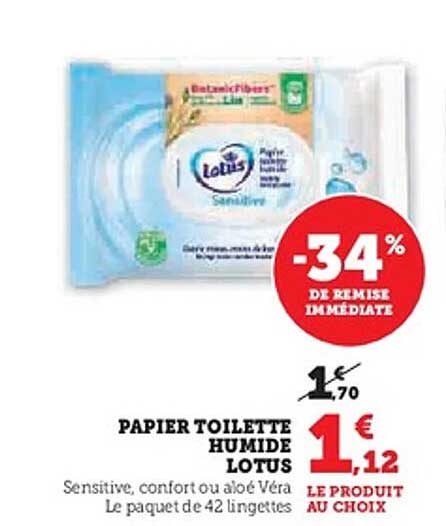PAPIER TOILETTE HUMIDE LOTUS