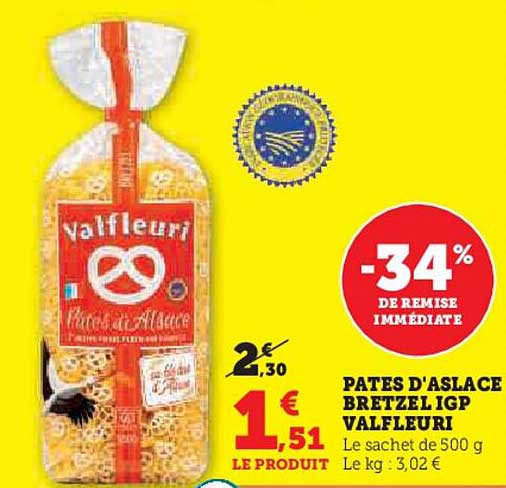 PATES D'ASLACE BRETZEL IGP VALFLEURI