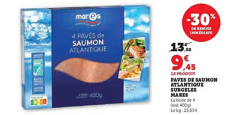 PAVÉS DE SAUMON ATLANTIQUE SURGELÉS MARES