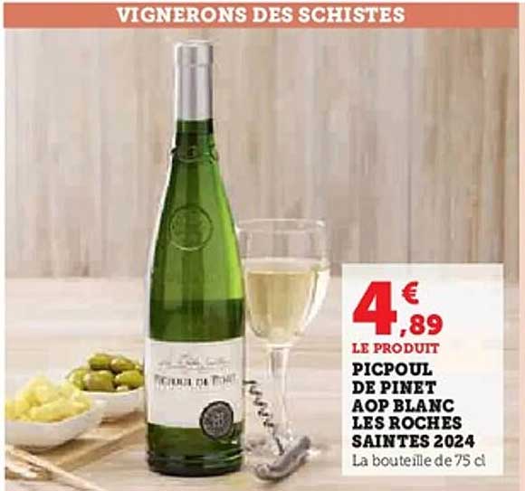 PICPOUL DE PINET AOP BLANC LES ROCHES SAINTES 2024