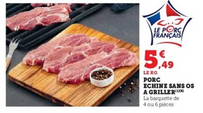 PORC ECHINE SANS OS A GRILLER