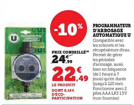 PROGRAMMATEUR D'ARROSAGE AUTOMATIQUE U