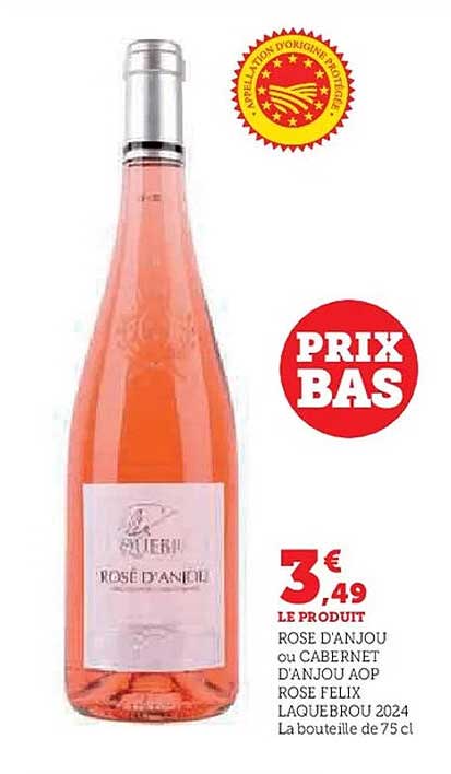 ROSE D'ANJOU OU CABERNET D'ANJOU AOP ROSE FELIX LAQUEBROU 2024
