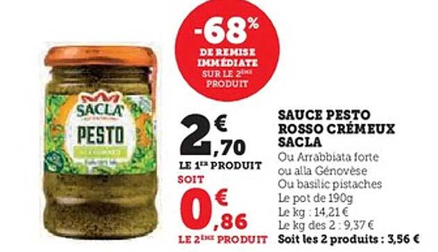 SAUCE PESTO ROSSO CRÉMEUX SACLA
