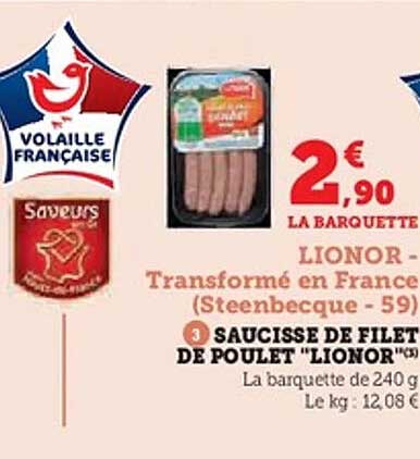 Saucisse de filet de poulet "Lionor"